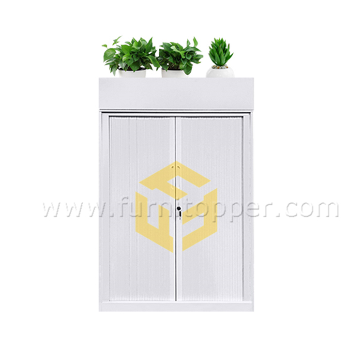 Mini Tambour Door Narrow Edge Cabinet with Planter