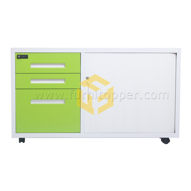3 Drawer Mobile Caddy with Tambour Door