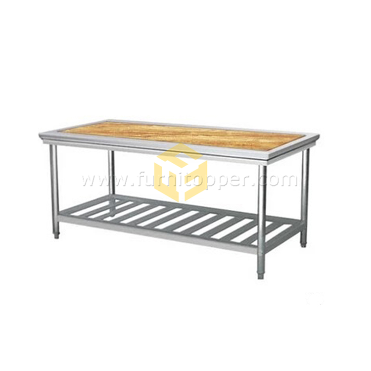 Wooden Top Stainless Steel Workbench