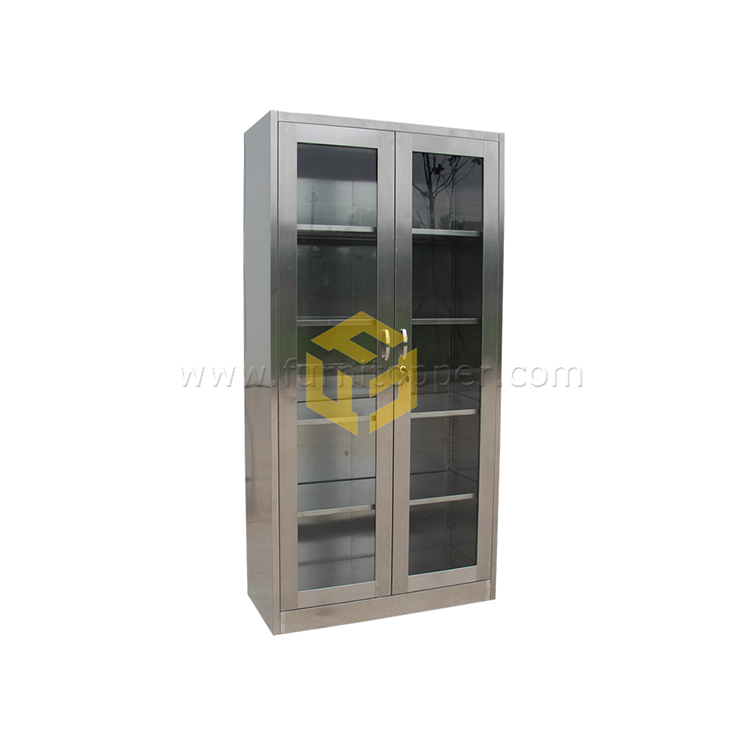 Stainless Steel Glass Door File Cabinet