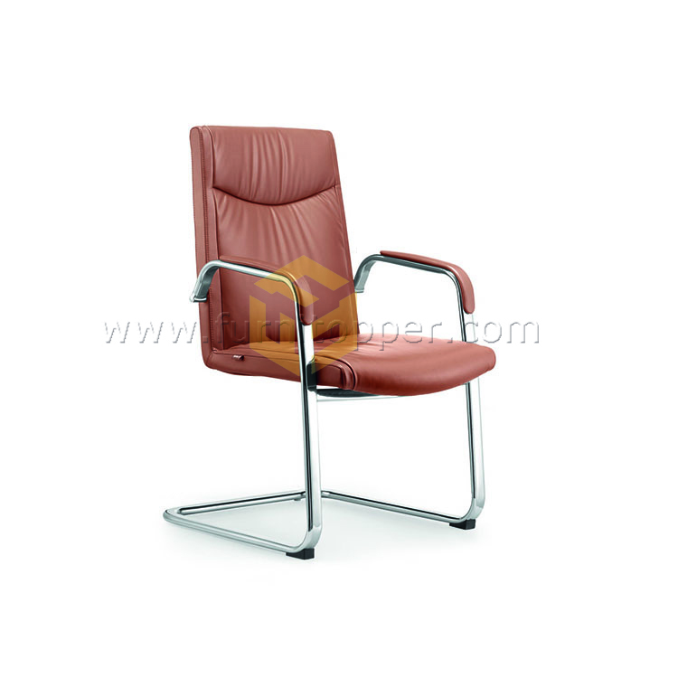 Mid Back Black Leather Visitor Conference Chair 