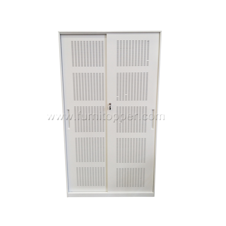 Office Wide Slider File Cabinet with Perforated Do